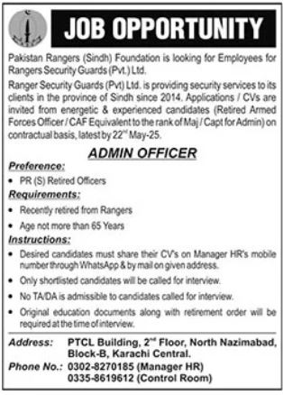 Pakistan Rangers Jobs