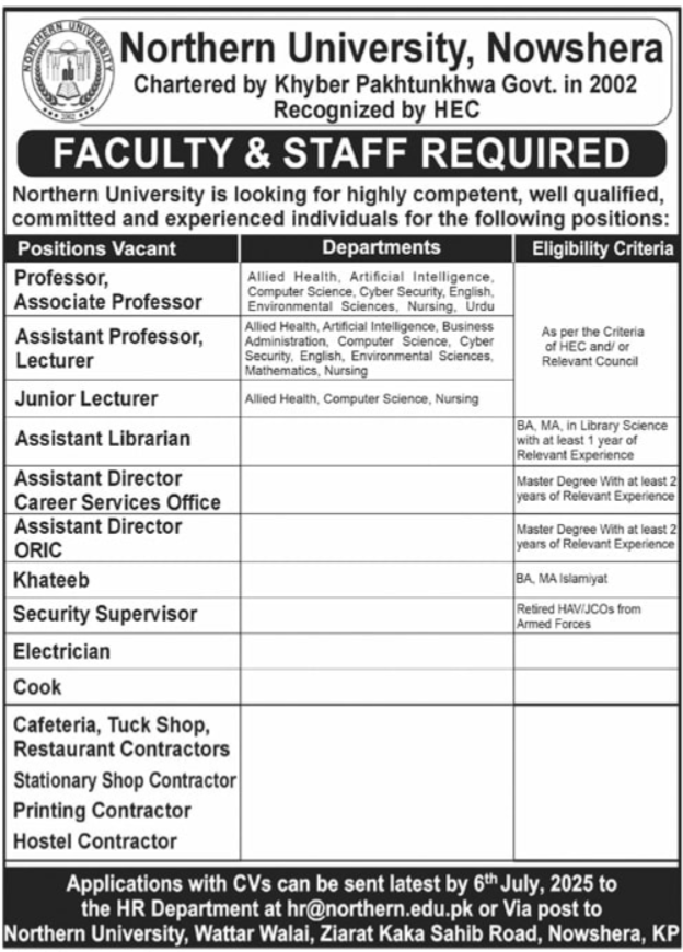 Northern University Jobs